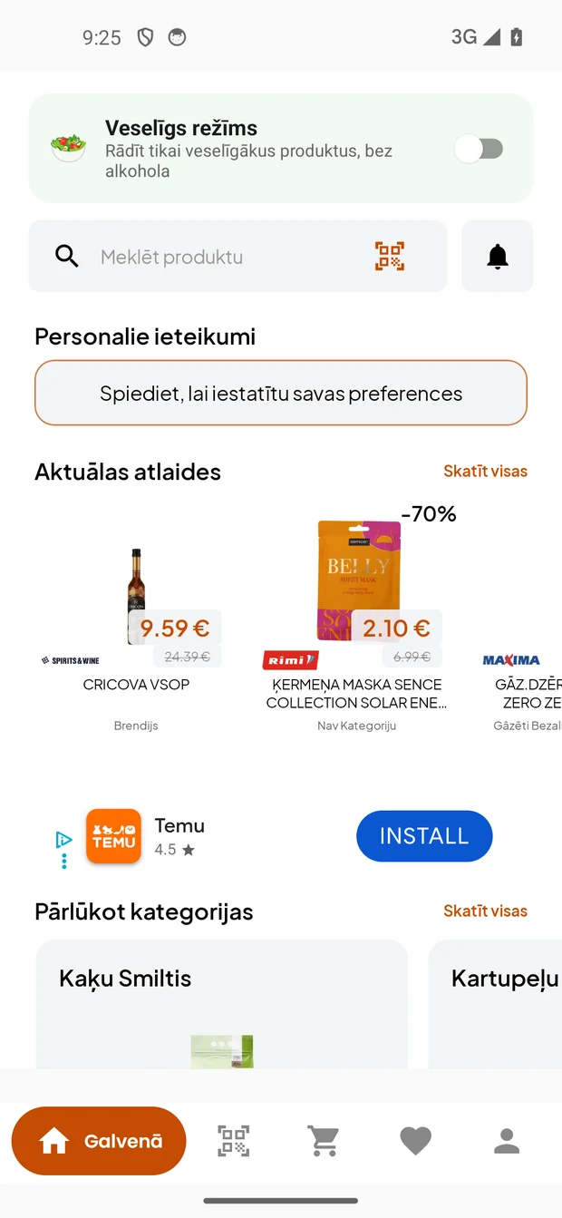 Cenu Depo lietotne