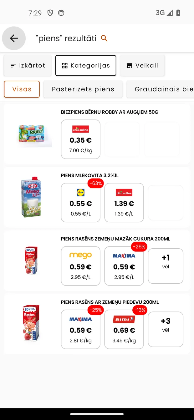 Produktu meklēšana